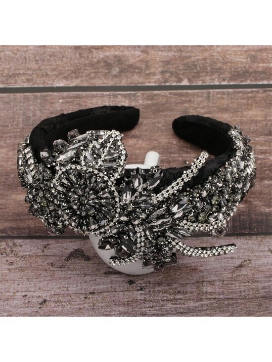 Elegant Rhinestone Headband for Women | Baroque Leaf Flower Hair Accessories main image 6